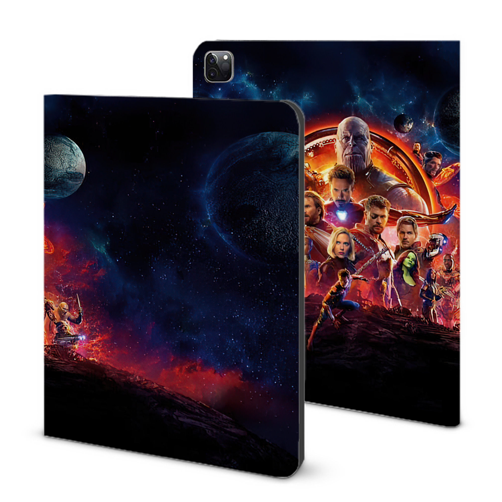 （画像用） アベンジャーズ The Avengers IPad ケース ブック型 PUレザー TPU 耐衝撃 軽量 薄型 ペン収納なし 全面保護 IPad 各モデル対応